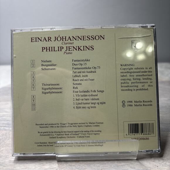 Einar Jóhannesson Philip Jenkins – Clarinet & Piano Works CD Nielsen Schumann Bu - Picture 2 of 5